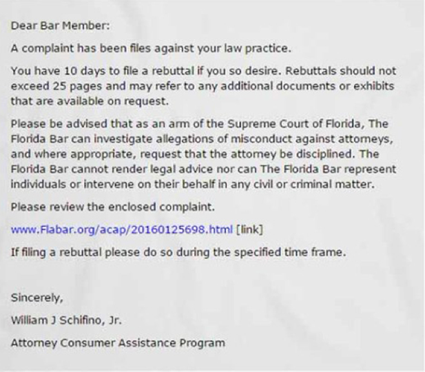 Florida Scam Email